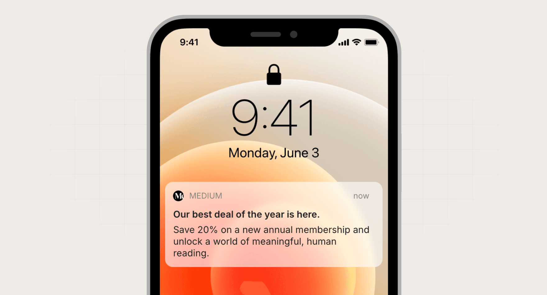 Medium's Black Friday push notification campaign