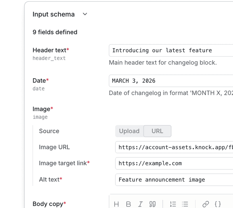 Enforce an input schema for consistent, defined values.