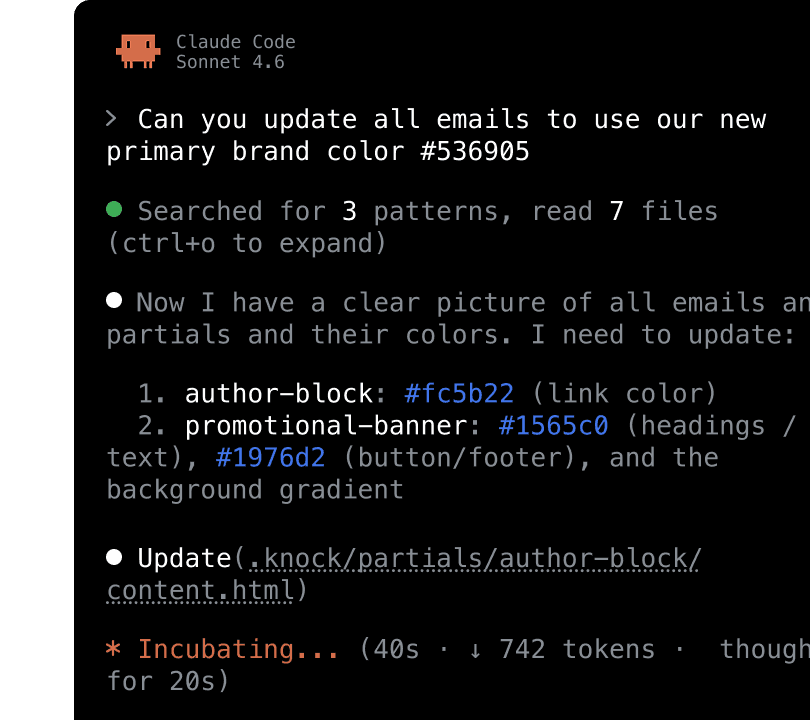 Apply bulk template updates using natural language.