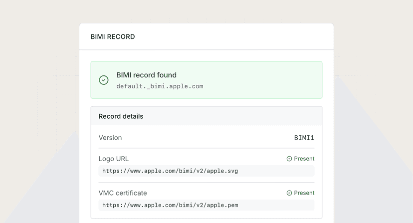 BIMI record checker preview