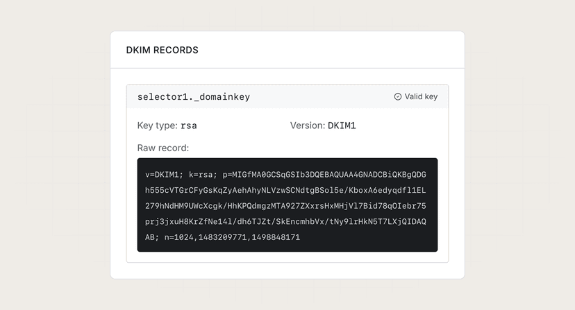 DKIM record checker preview