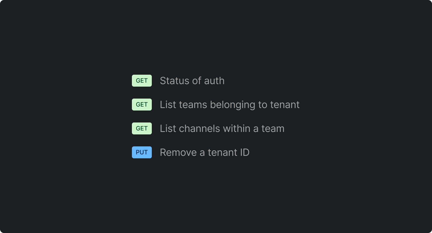 TeamsKit API endpoints.