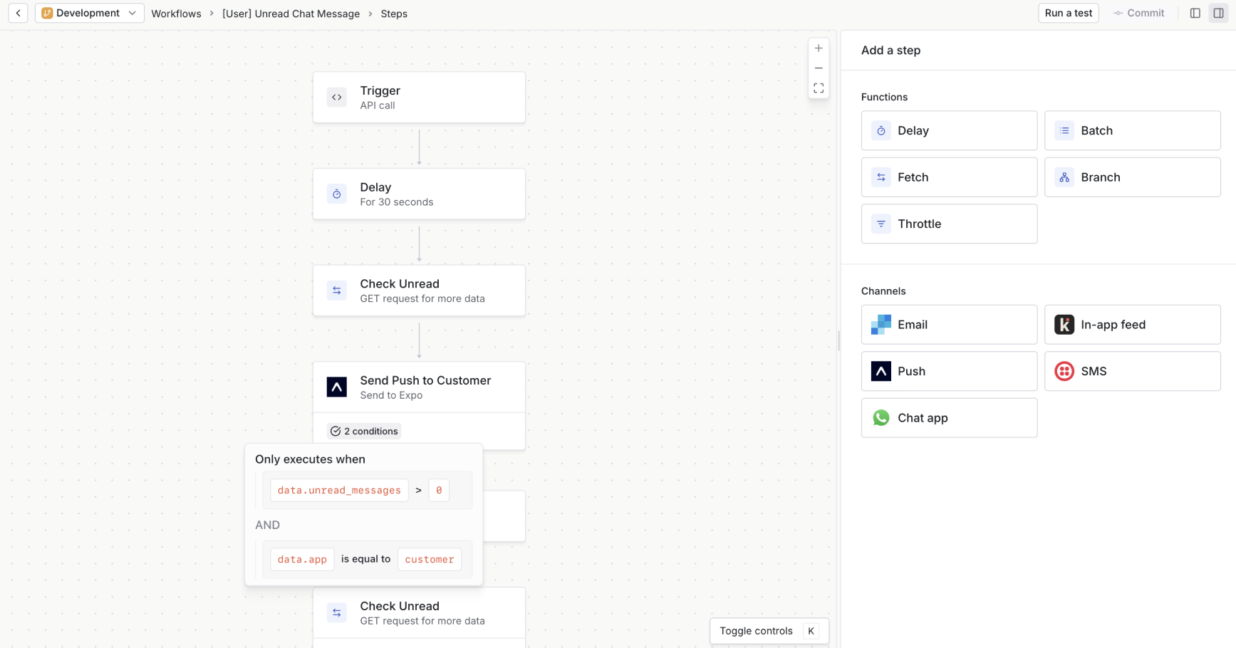 Bounce's notification workflow in Knock