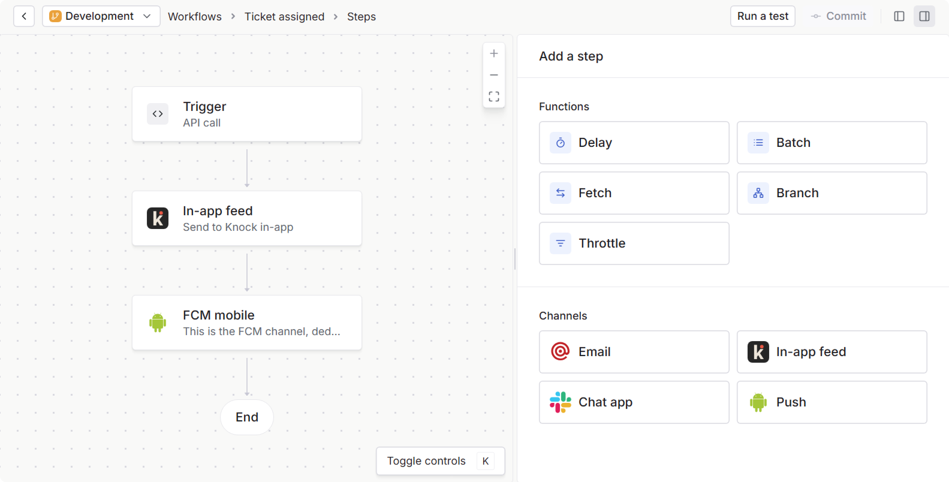 Ticket assignment workflow in Knock