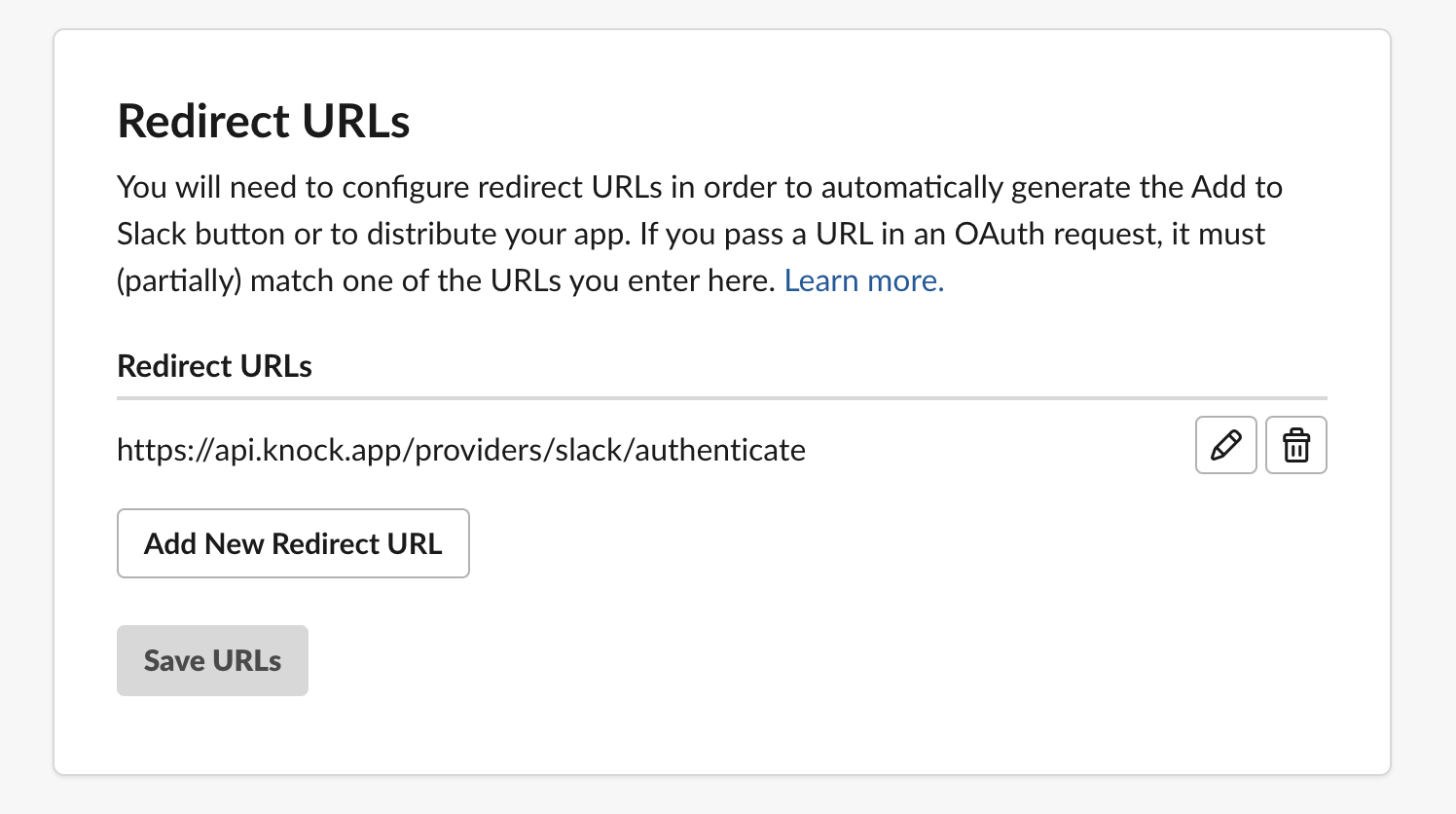 save redirect urls