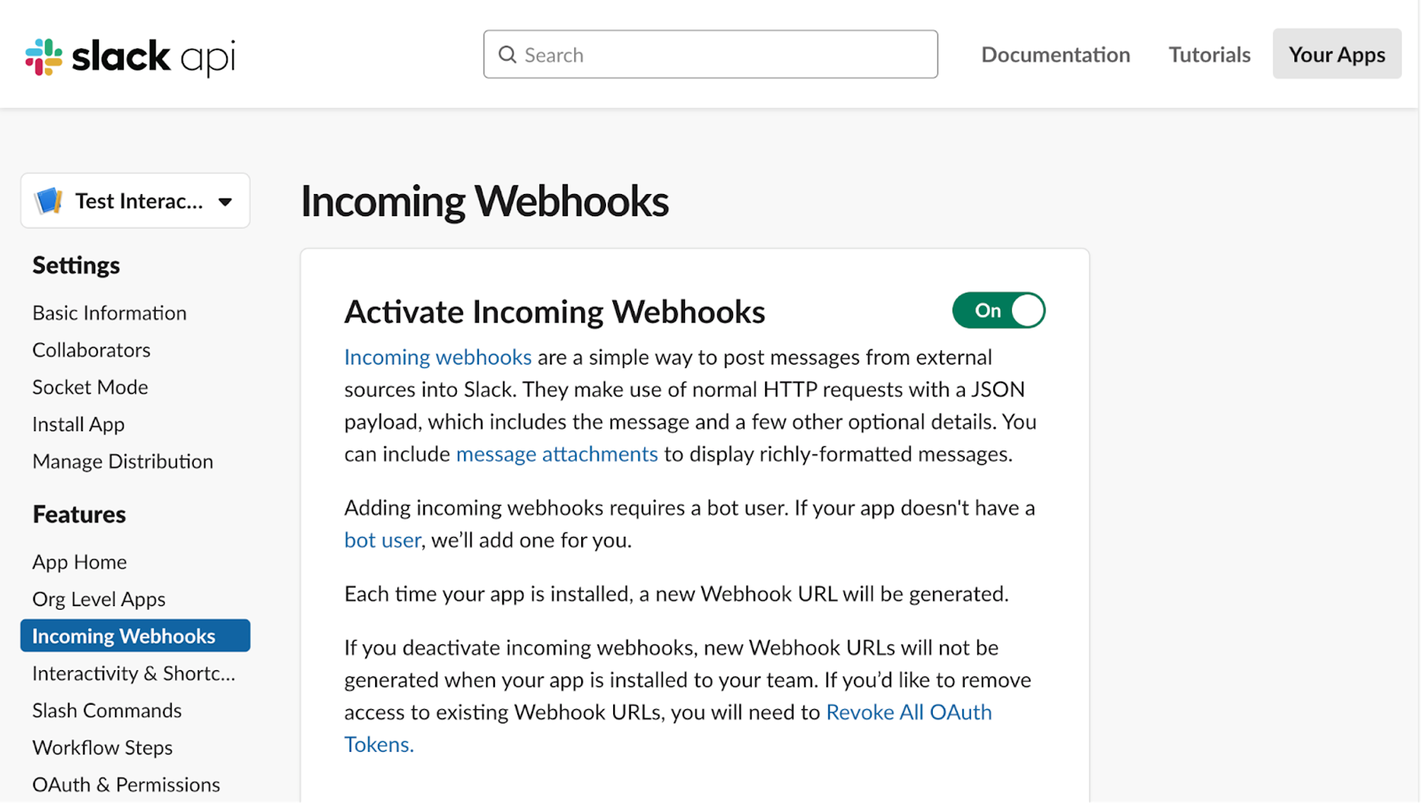 creating a Slack channel in Knock dashboard