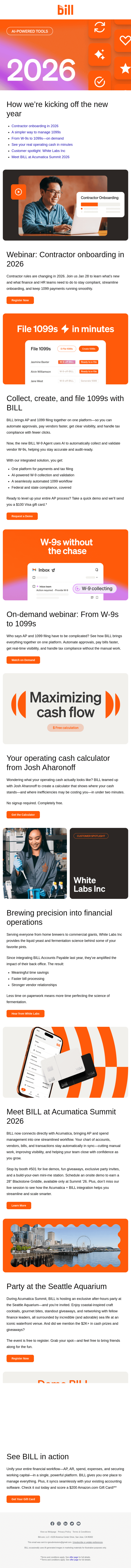 An example newsletter from Bill