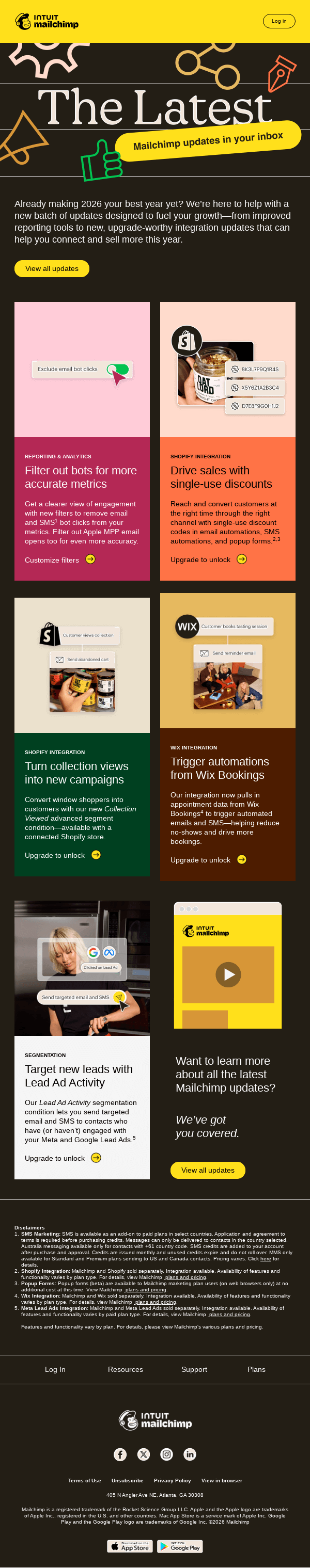 An example newsletter from Mailchimp