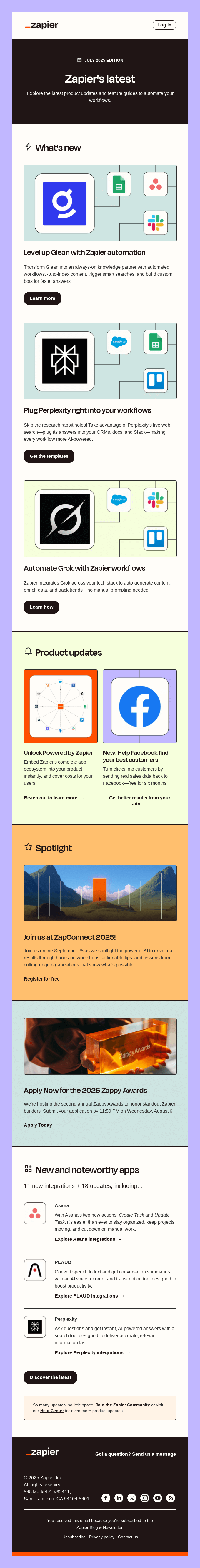 An example newsletter from Zapier (educational content)