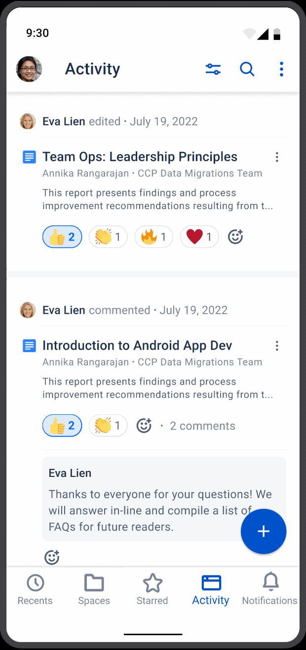 Atlassian activity feed