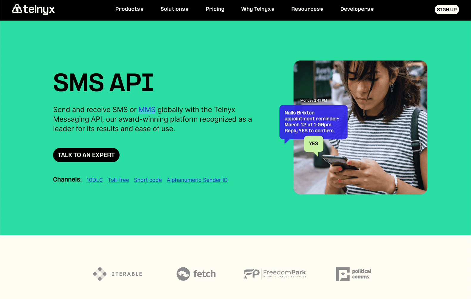 Telnyx website