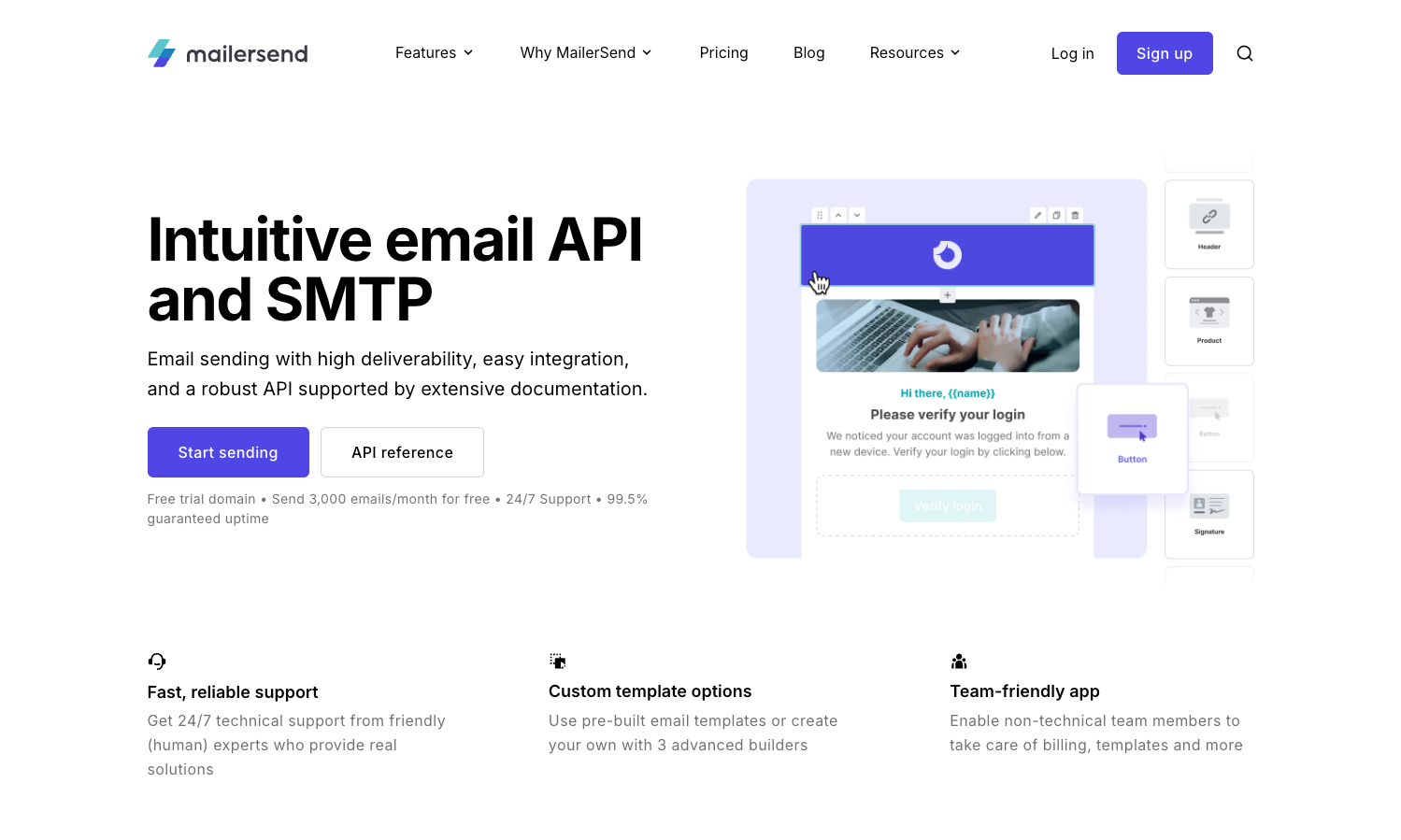 Mailersend website