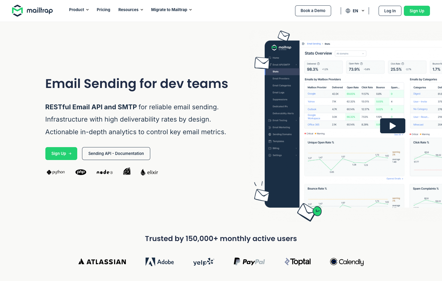 Mailtrap website