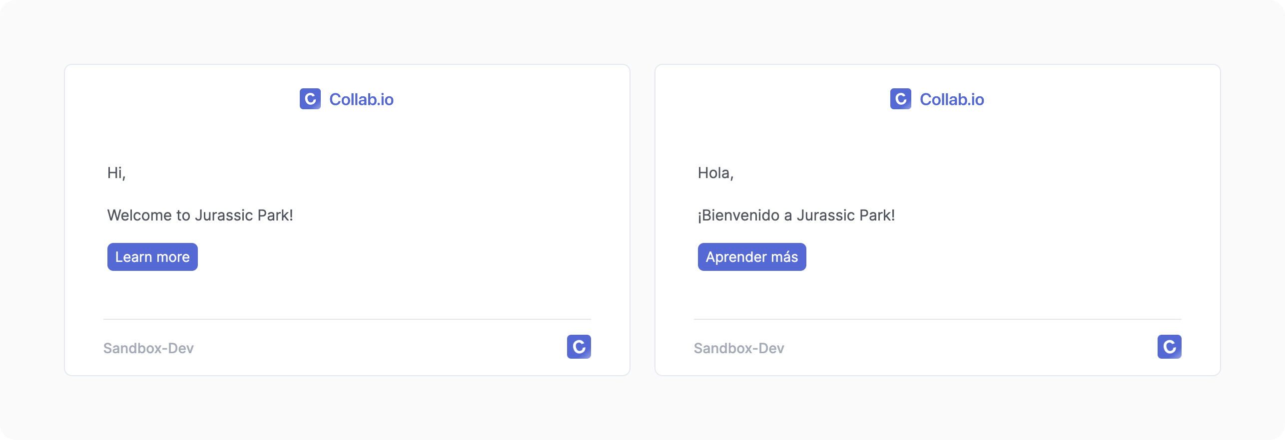 Translated email notifications