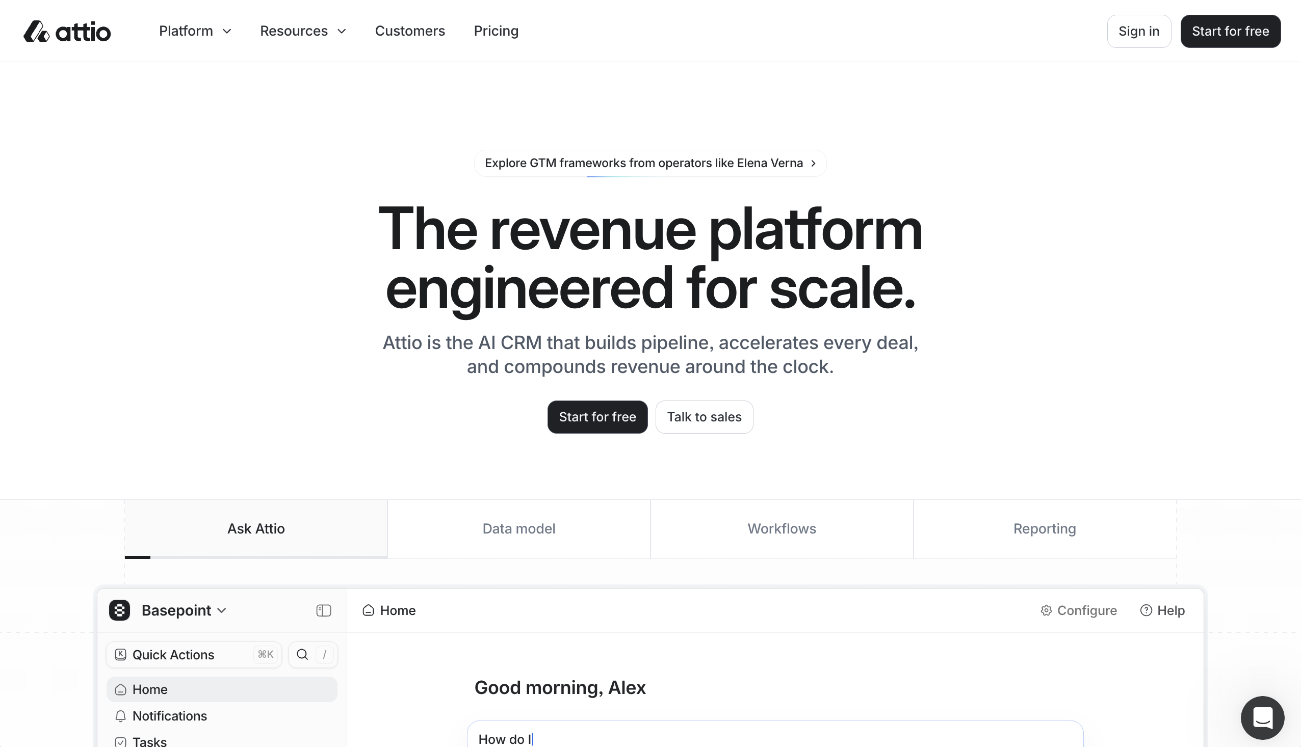 Attio CRM pipeline view