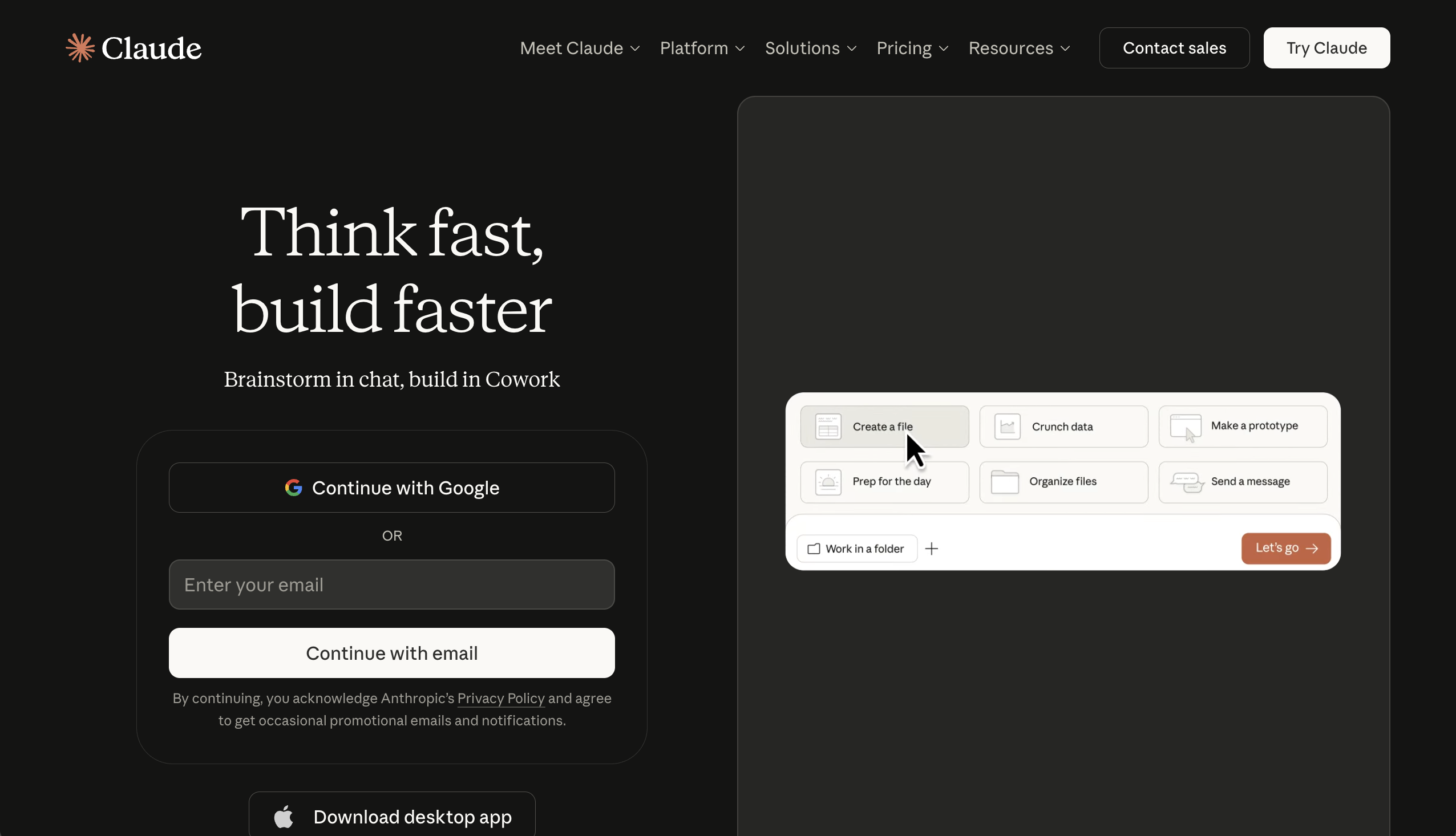 Claude interface showing a marketing brief in progress