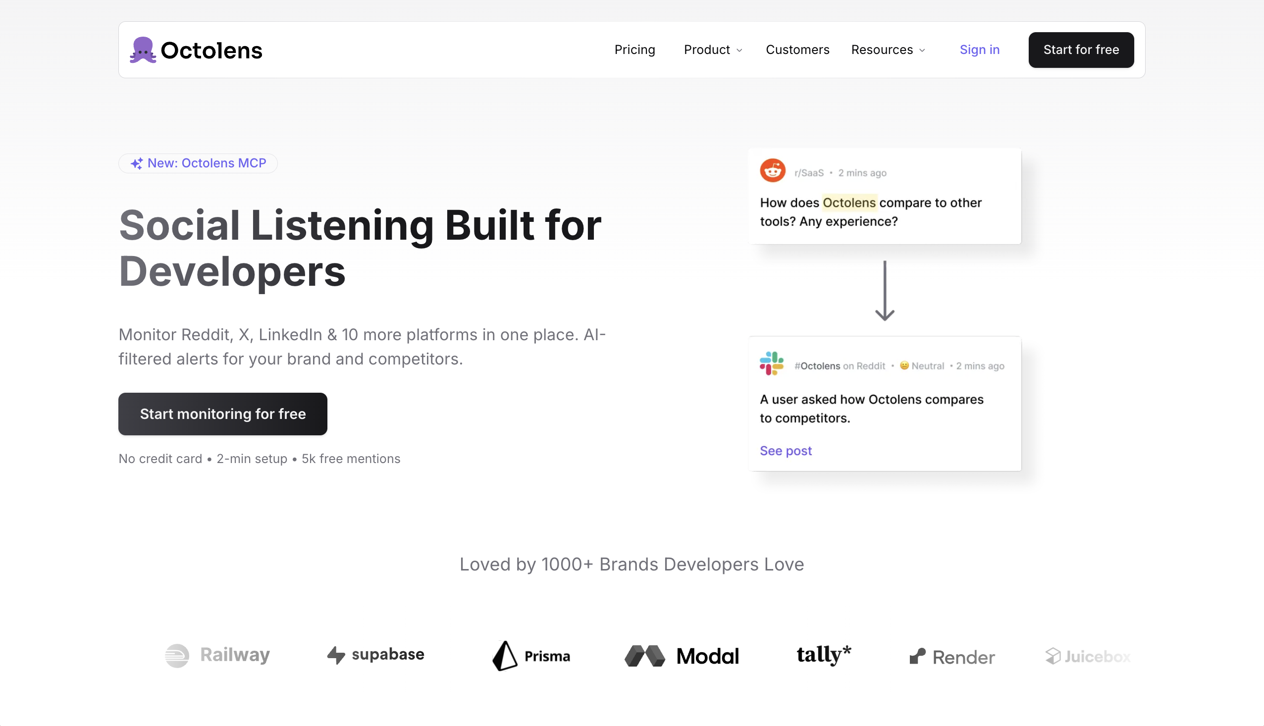 Octolens social listening dashboard