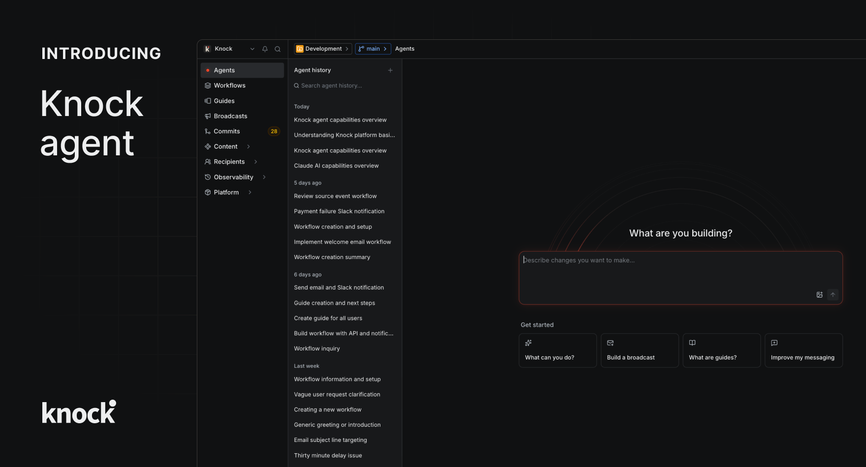 Knock agent | Changelog 2026-03-26 | Knock