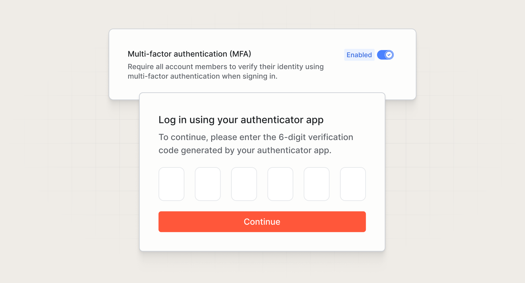 Multi-factor authentication settings and sign-in verification in the Knock dashboard