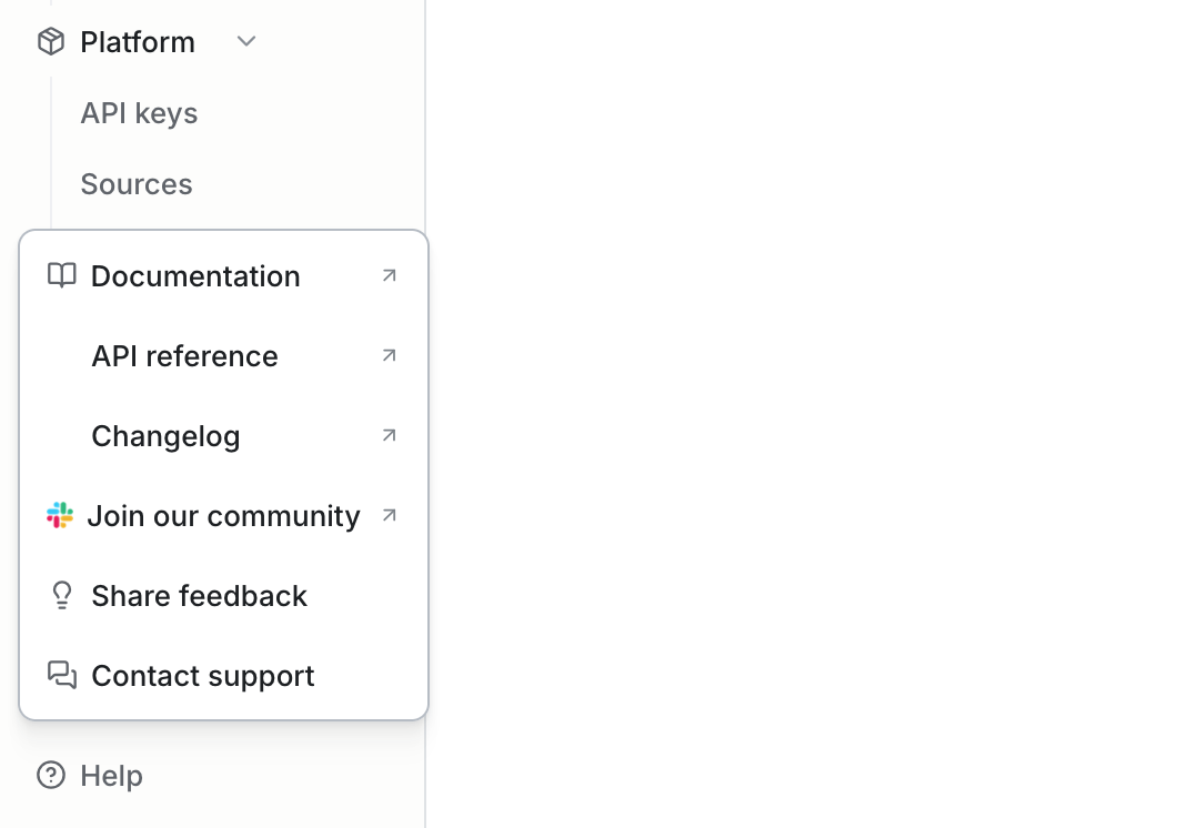 New help menu